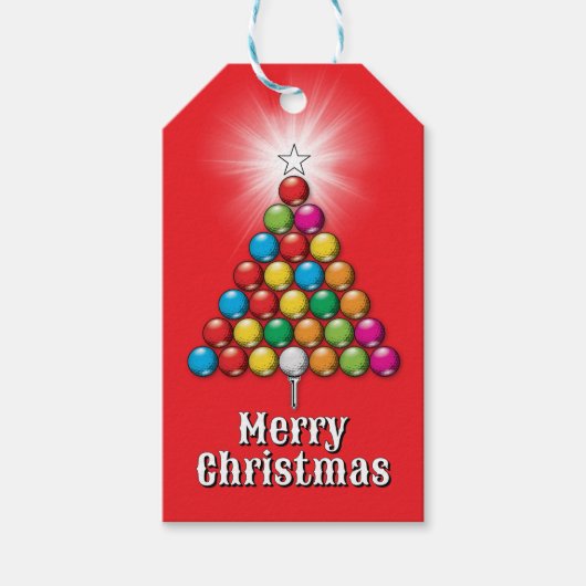 Merry Christmas Custom Golf Monogram Design Geschenkanhänger (Vorderseite)