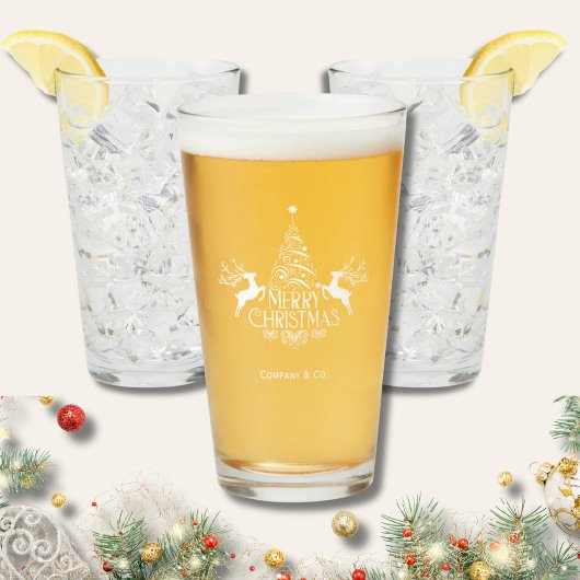 Merry Christmas Custom Name for Corporate Team Glas