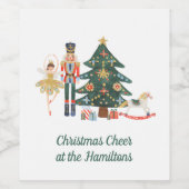 Merry Christmas Custom Nutcracker Weinetikett (Einzelnes Label)