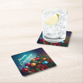 Merry Christmas Custom Personalize Text Rechteckiger Pappuntersetzer (Vor Ort)