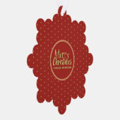 Merry Christmas Custom Text Papier Ornament Card (Rechts)
