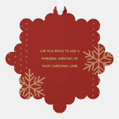 Merry Christmas Custom Text Papier Ornament Card (Rückseite)