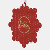 Merry Christmas Custom Text Papier Ornament Card (Linke Ecke)