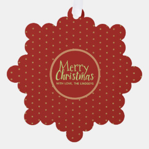 Merry Christmas Custom Text Papier Ornament Card Karte