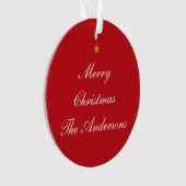Merry Christmas Custom Text Red Chic zweiseitig Ornament (Vorderseite)