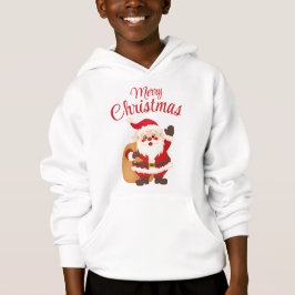Merry Christmas Cute Cartoon Santa Claus Simple Hoodie
