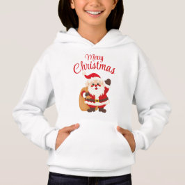 Merry Christmas Cute Cartoon Santa Claus Simple Hoodie