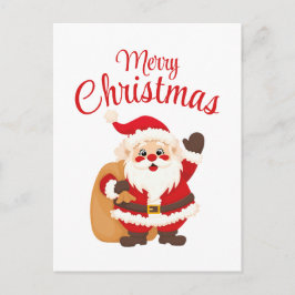 Merry Christmas Cute Cartoon Santa Claus Simple Postkarte