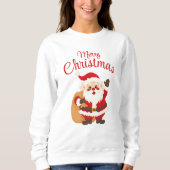 Merry Christmas Cute Cartoon Santa Claus Simple Sweatshirt (Vorderseite)