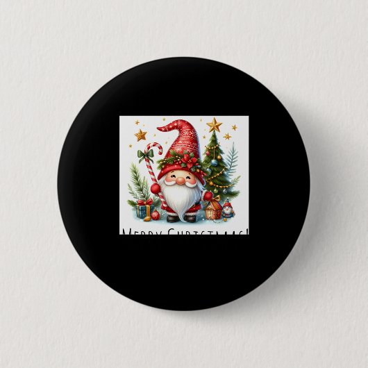 Merry Christmas Cute Christmas Gnome And More Button (Vorderseite)