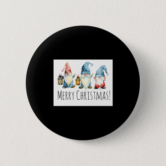 Merry Christmas Cute Christmas Gnomes Button (Vorderseite)