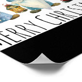 Merry Christmas Cute Christmas Gnomes T Shirt Poster (Ecke)