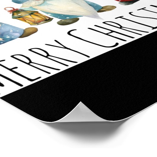 Merry Christmas Cute Christmas Gnomes T Shirt Poster (Ecke)