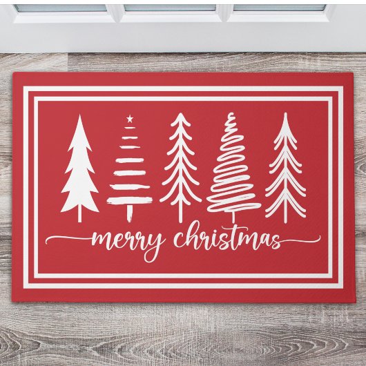 Merry Christmas Cute Christmas Tree Fußmatte