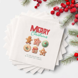 Merry Christmas Cute Cookies Holiday Baking Party Serviette