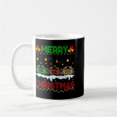 Merry Christmas Cute Crab Xmas Leopard Plaid Santa Kaffeetasse (Links)