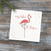 Merry Christmas Cute Festive Flamingo String Light Serviette