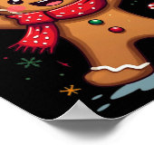 Merry Christmas Cute Gingerbread Man Holiday Festi Poster (Ecke)