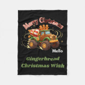 Merry Christmas Cute Gingerbread Mello Mixer Truck Fleecedecke (Vorderseite)