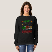 Merry Christmas Cute Guinea pig Xmas Leopard Plaid Sweatshirt (Vorne ganz)
