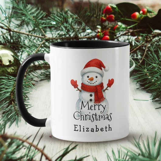 Merry Christmas Cute Happy Snowman Kids Winter Kaffeetasse