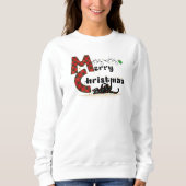 Merry Christmas, Cute Kitten with Holiday Lights Sweatshirt (Vorderseite)