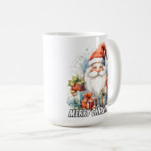 Merry Christmas Cute Little Santa Claus Kaffeetasse (VorderseiteRechts)