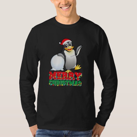 Merry Christmas Cute Penguin Ugly Xmas   T-Shirt (Vorderseite)