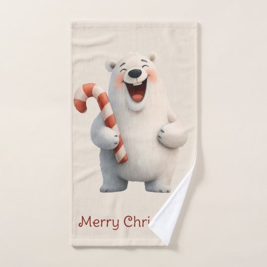 Merry Christmas Cute Polar Bear Design Badhandtuch Set (Handtuch)
