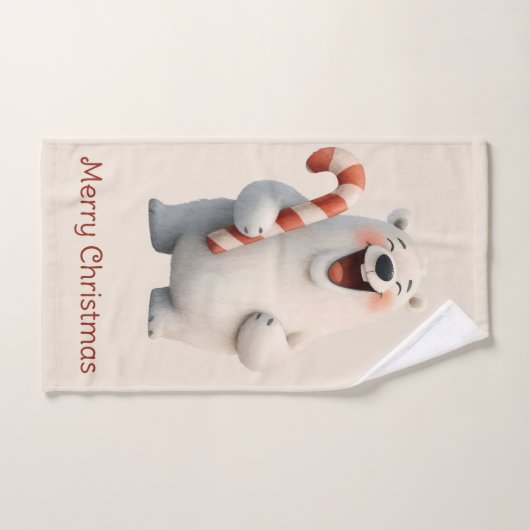 Merry Christmas Cute Polar Bear Design Badhandtuch Set (Handtuch)