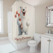 Merry Christmas Cute Polar Bear Design Duschvorhang (Beispiel)