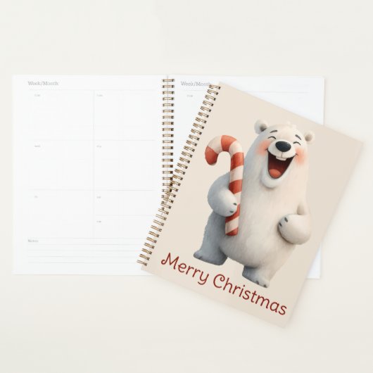 Merry Christmas Cute Polar Bear Design Planer (Anzeige)