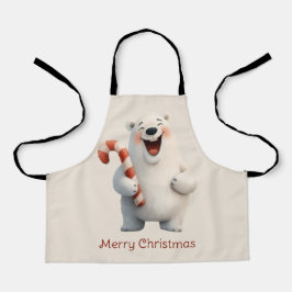 Merry Christmas Cute Polar Bear Design Schürze