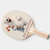 Merry Christmas Cute Polar Bear Design Tischtennis Schläger (Seitenansicht)