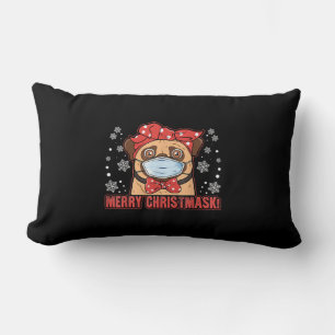 Merry Christmas Cute Pug Dog Breed Furry Lendenkissen