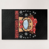 Merry Christmas Cute Pug Dog Breed Furry Puzzle (Horizontal)