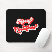 Merry Christmas Cute Simple Retro Calligraphy Red Mousepad (Mit Mouse)