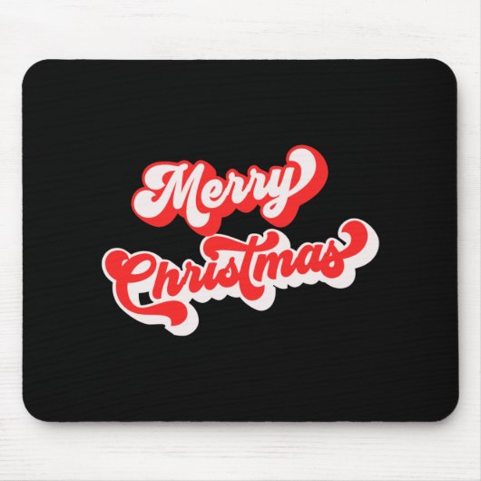 Merry Christmas Cute Simple Retro Calligraphy Red Mousepad (Vorne)