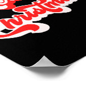 Merry Christmas Cute Simple Retro Calligraphy Red  Poster (Ecke)