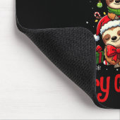 Merry Christmas Cute Sloth Santa Hat Slothmas Anim Mousepad (Ecke)