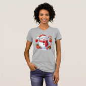 Merry Christmas Cute Snowman Illustration Tee (Vorne ganz)