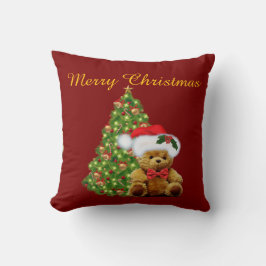 Merry Christmas Cute Teddy Bear Kissen