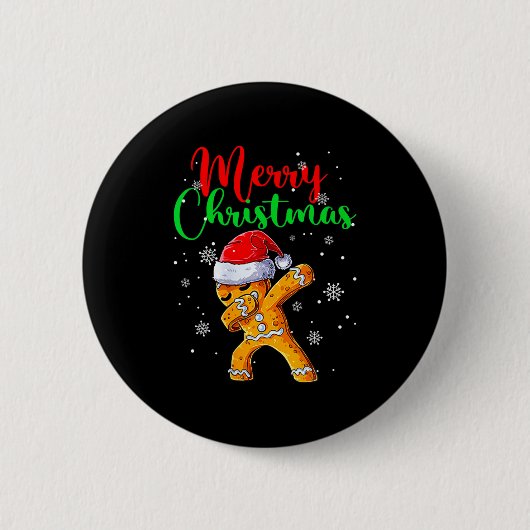 Merry Christmas Dab Gingerbread Xmas Christmas Coo Button (Vorderseite)