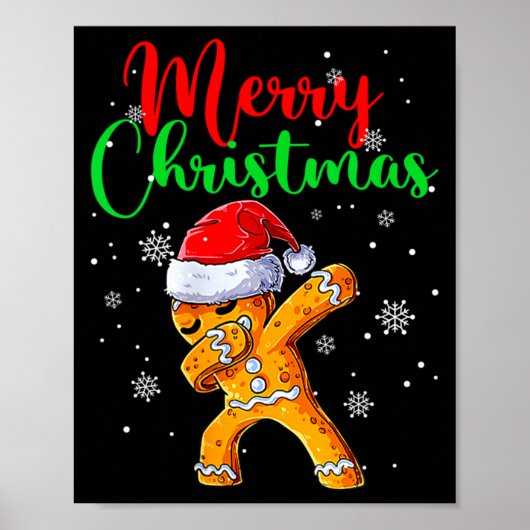 Merry Christmas Dab Gingerbread Xmas Christmas Coo Poster (Vorne)