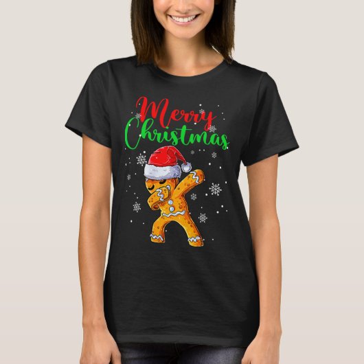 Merry Christmas Dab Gingerbread Xmas Christmas Coo T-Shirt (Vorderseite)