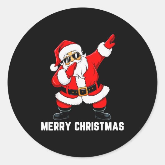 Merry Christmas Dabbing Santa Men Kids Boys Xmas P Runder Aufkleber (Vorderseite)