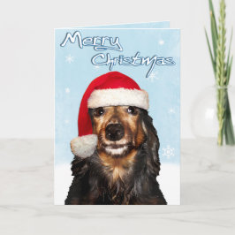 Merry Christmas Dachshund Card Feiertagskarte
