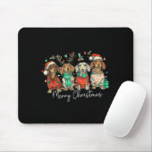 Merry Christmas Dachshund Dog Christmas Holiday Pe Mousepad (Mit Mouse)