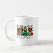 Merry Christmas Dachshund Dog Retro Xmas Puppy Men Kaffeetasse (Links)