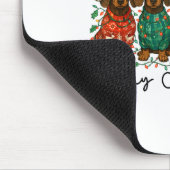 Merry Christmas Dachshund Dog Retro Xmas Puppy Men Mousepad (Ecke)